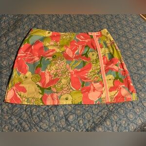 Like new Lily Pulitzer skort,neon pink,green,blue tropical floral/parrot print,2